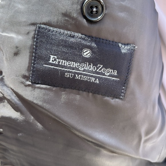 Ermenegildo Zegna Su Misura Wool Men (44) Birdseye two button gray formal blazer